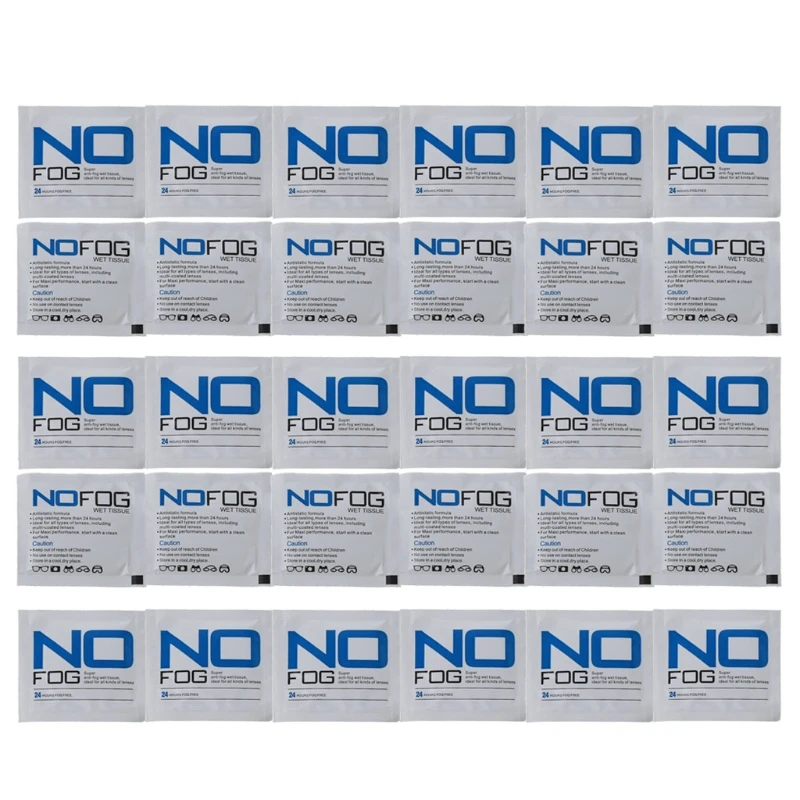 

30Pcs/Set Glasses Anti-Fog Wet Wipes Pre-moistened Antifog Lens Wipe Individually Wrapped Disposable Defogger Eyeglass Wipes