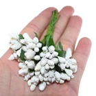 12 шт. 2,5 см маленький шелковый искусственный цветок для свадебной вечеринки, украшение для дома, аксессуары сделай сам, тычинки, искусственные цветы