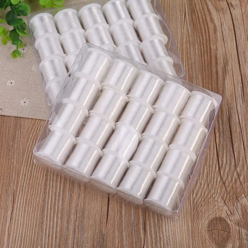 Прозрачная рыбья нить Швейные DIY вышитые бусины невидимая Хрустальная нить свадебное платье вуаль аксессуар нитки для ручного шитья