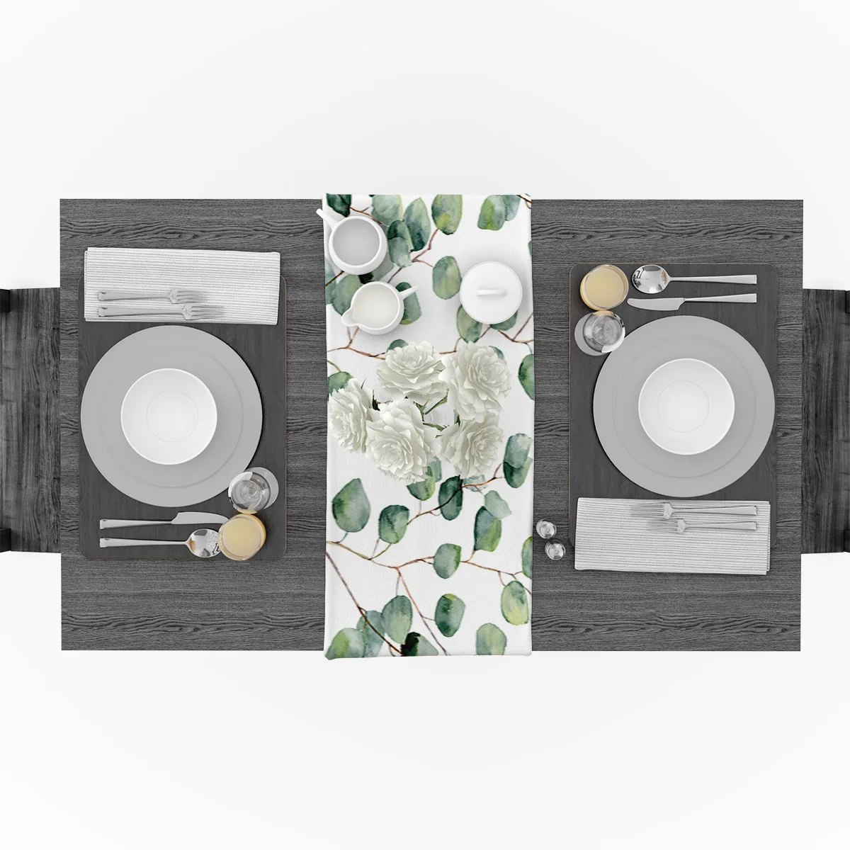 Акварель лоза зеленый свежий современный Настольный бегун для свадебной