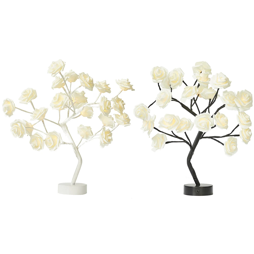 

LED Table Lamp Rose Flower Tree USB Night Lights Home Decoration LED Table Lights Parties Xmas Christmas Wedding Bedroom Decor