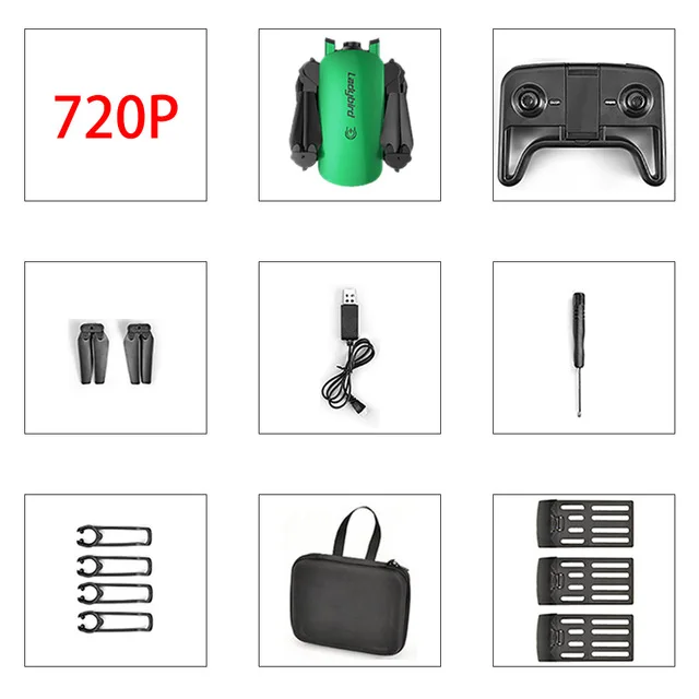 720p green 3 battery Складной мини Радиоуправляемый квадрокоптер R8 4k селфи Дрон HD Двойная камера FPV Божья коровка удержание высоты оптический поток Радиоуправляемый Дрон вертолет - Цвет: 720p green 3 battery