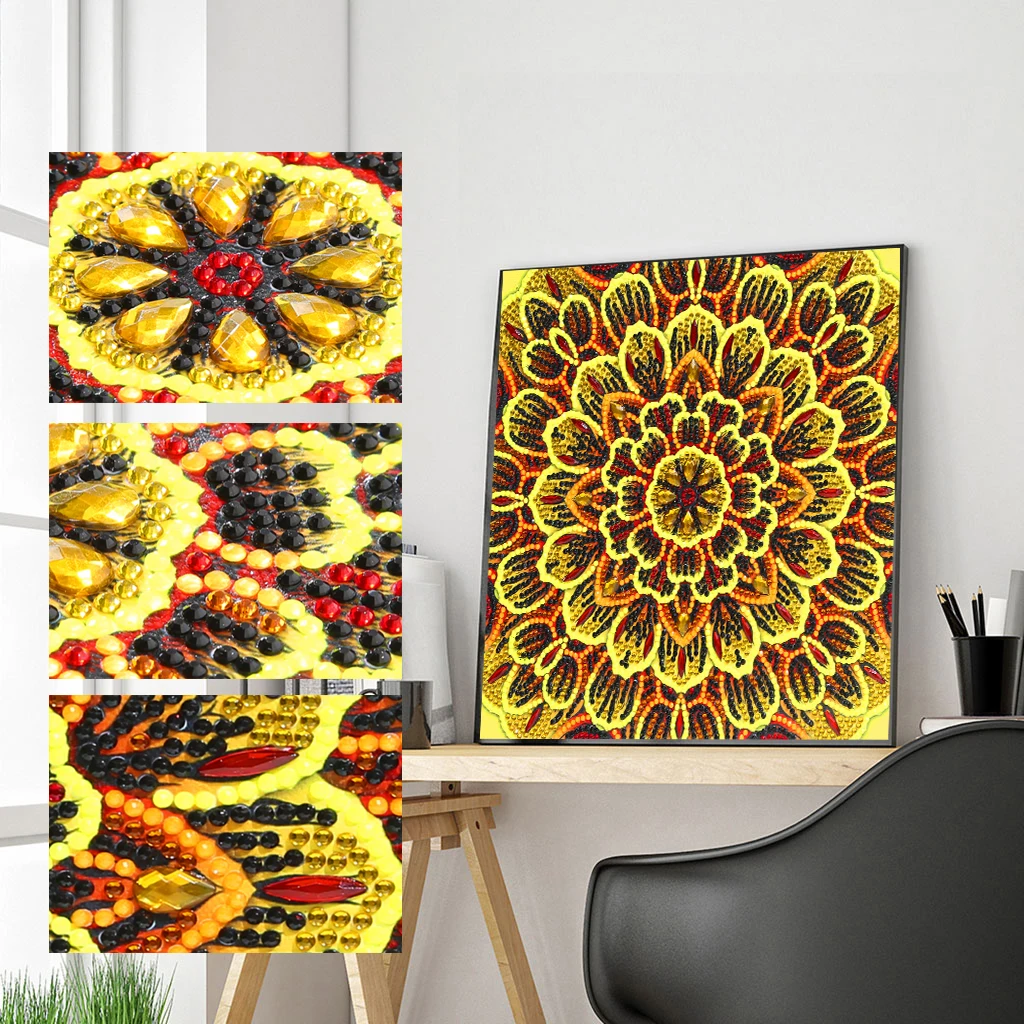 Набор для вышивки стразами специальной формы 5D алмазная живопись Мандала | Дом и