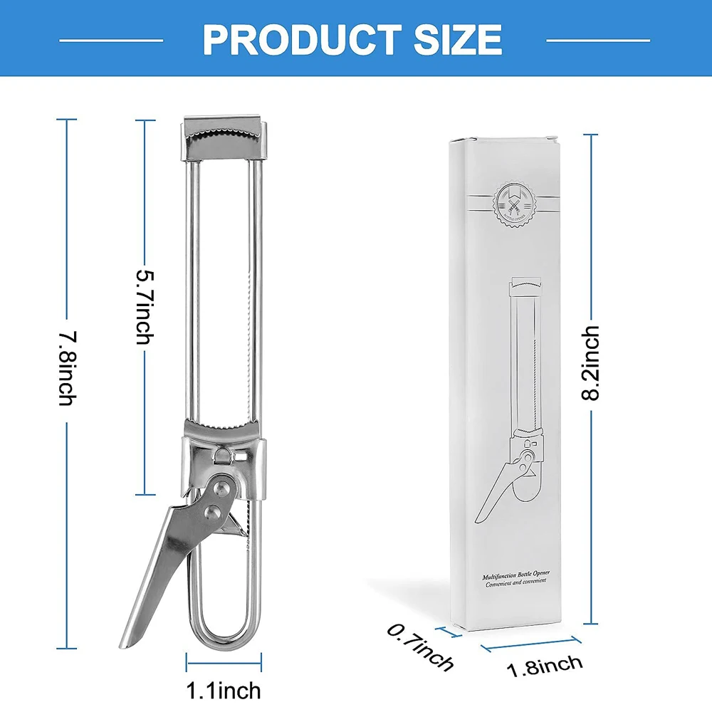 Многофункциональный регулируемый ручной консервный нож из нержавеющей стали |