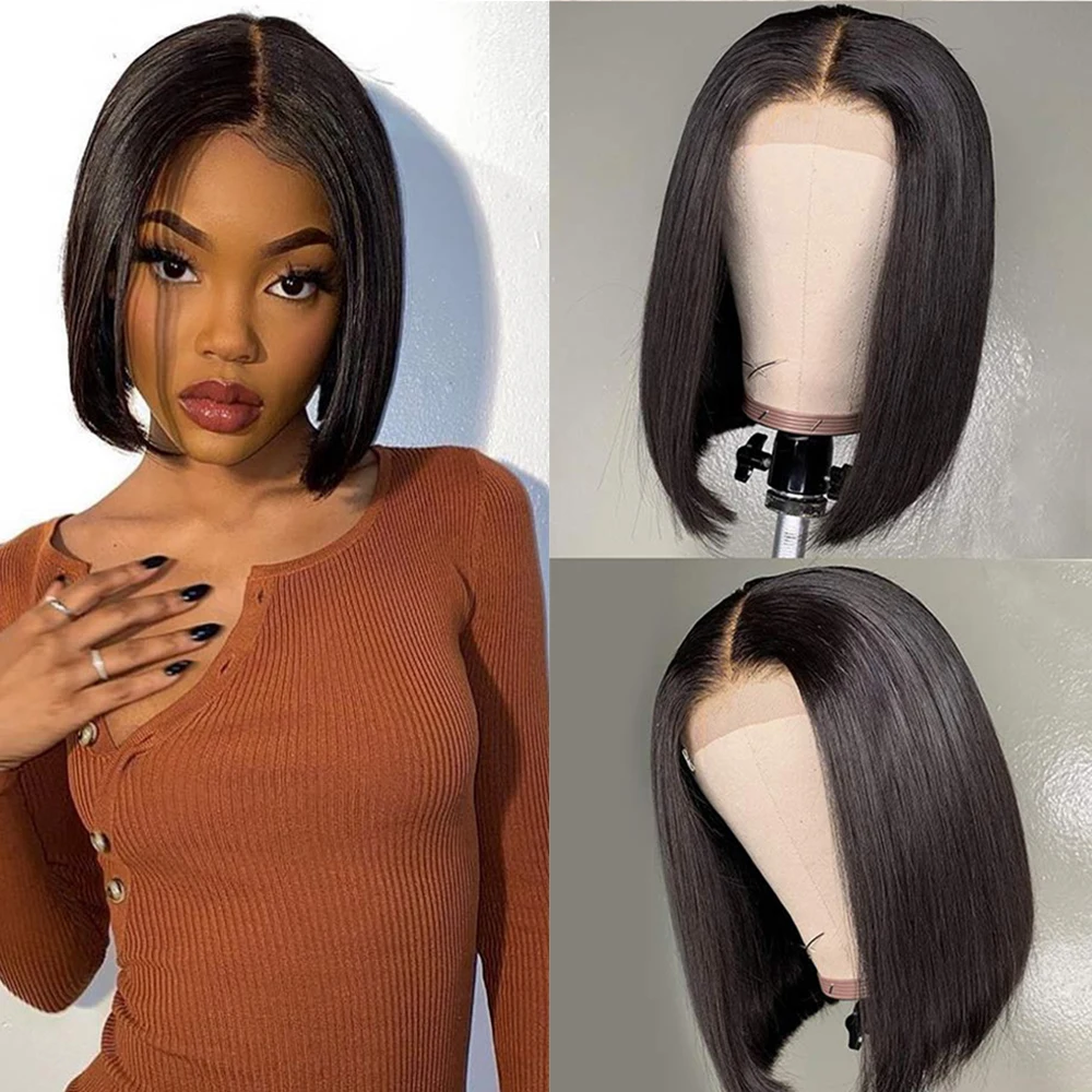 

REMI Straight Short Bob Lace Front Brazilian Human Hair Cheap Wigs Pre Plucked with Baby Hair For Black Women