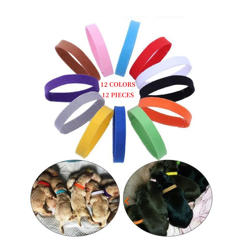 

12-color Cat and Dog Collar Newborn Identification Logo Double-sided Fluff Pet Collar Cat and Dog Distinguishing Pet Accessories