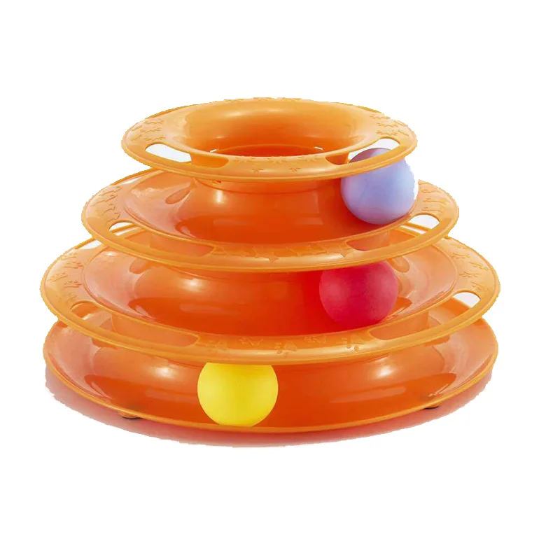 

Funny Cat Pet Toy Cat Toys Intelligence Triple Play Disc Cat Toy Balls Ball Toys Pets Green Orange
