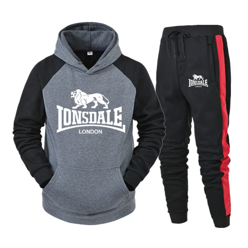 

Men's animal lion print Hoodie set, fashion leisure high-end brand Hoodie + pants 2-piece comfortable outdoor sports shirt