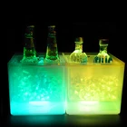 Светящееся квадратное ведро для льда, л, двухслойный охладитель пива RGB, ведра для льда для ночного клуба, бара, вечеринки, барная посуда