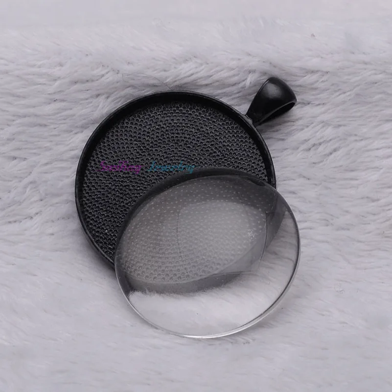 20 шт. прозрачное стекло 30 мм кабошон серебро пустая основа настройки подвесного