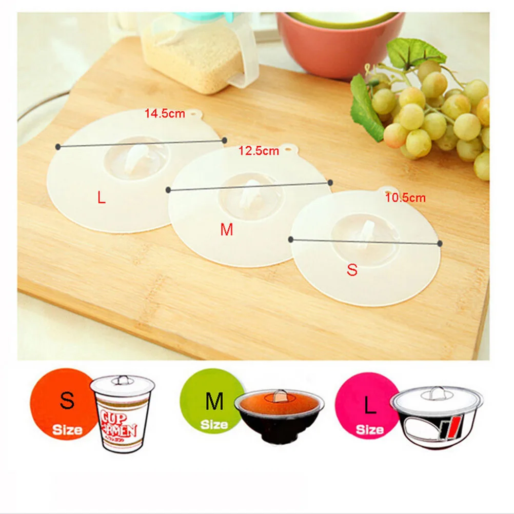 

Hot Sale Clear White Silicone Sealing Cup Cover Useful Wrapping Lid Size S/M/L