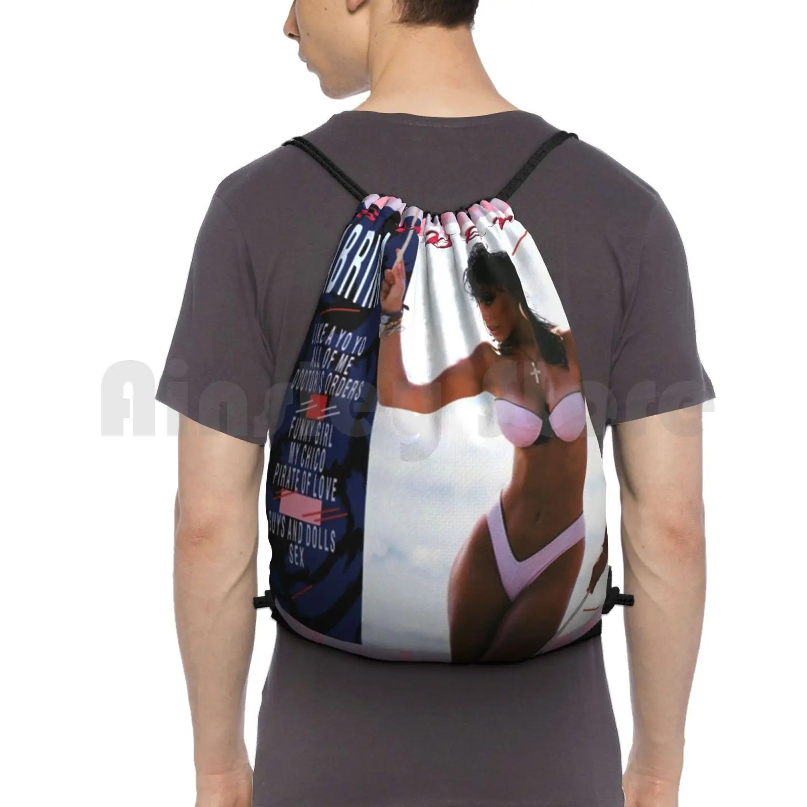 Super Salerno2 Backpack Drawstring Bag Riding Climbing Gym Bag  Salerno Italian Italo Disco Pop Singer Music Album 80S 90S