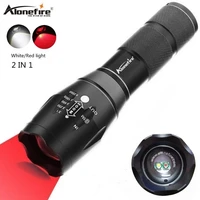alonefire g700 wr 2in1 whitered light super bright led flashlight zoomable tactical torch button for hinking camping