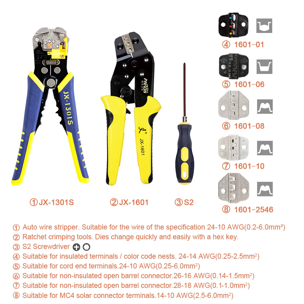 Набор проводов для стриптиза PARON Crimpers Engineering Ratcheting Terminal Обжимные Щипцы Bootlace Ferrule