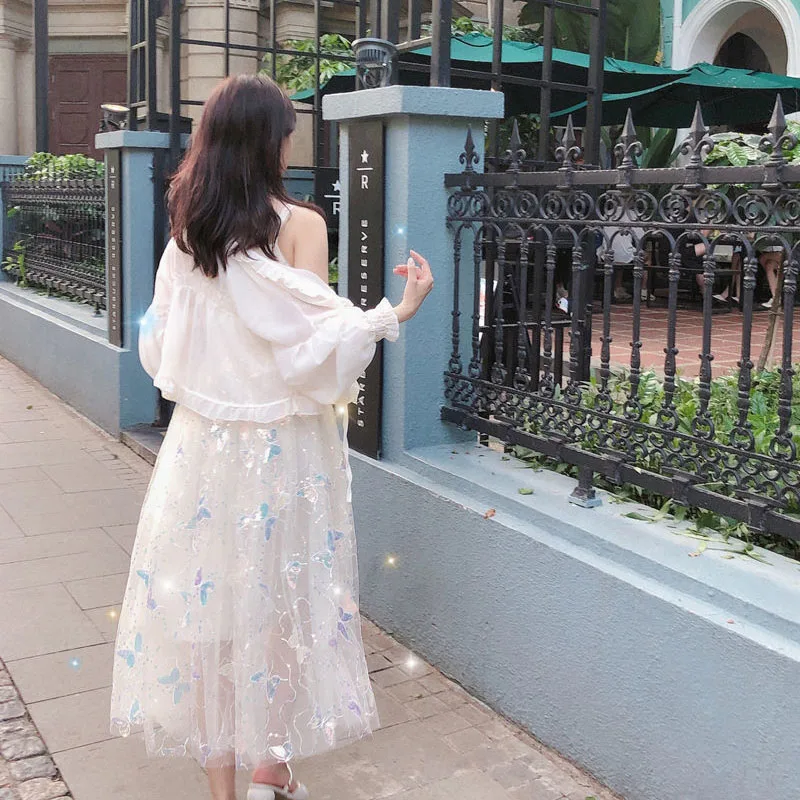 

Chic One Piece Dress Korean Sleeveless Vintage Strap Dresses for Women Bow Design Elegant Sexy Dress Evening Party Summer 2021