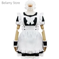 customized handcraft classic lolita large bow ruffled short sleeve maid dress