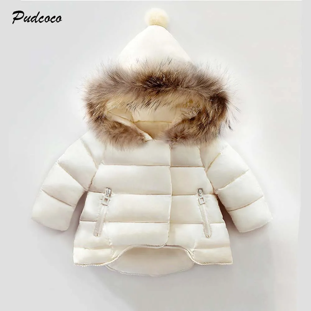 2019 Брендовое зимнее пальто для девочек малышей парка одежда От 0 до 6 лет с
