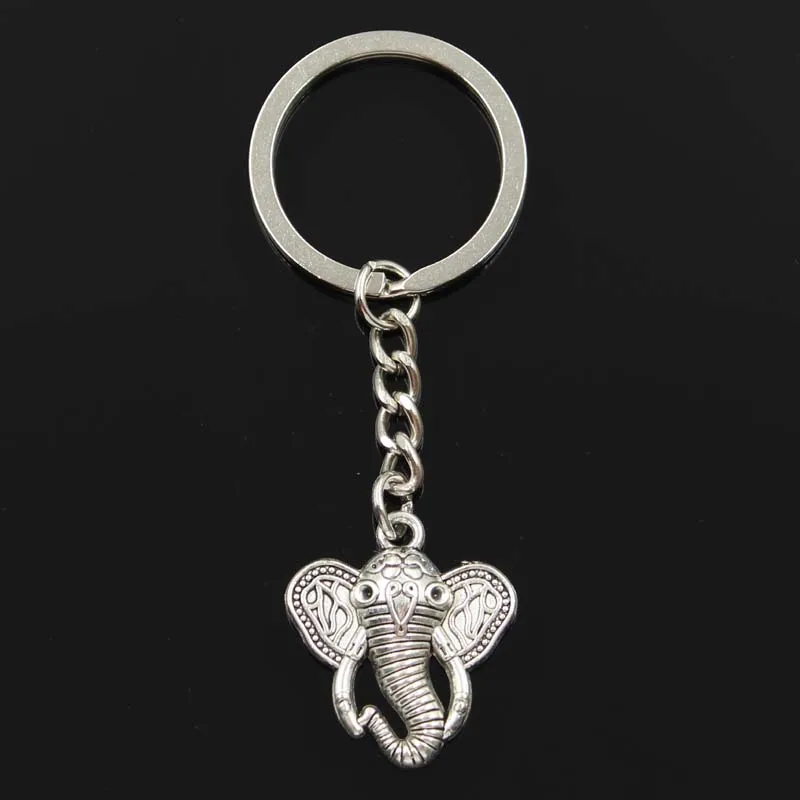 Новая мода брелок 27x25 мм Слон Подвески Сделай Сам мужской серебряный бронзовый