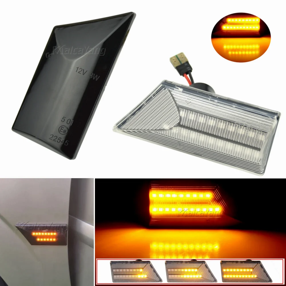 Светодиодные динамические боковые габаритные огни указателя поворота для Opel Vectra