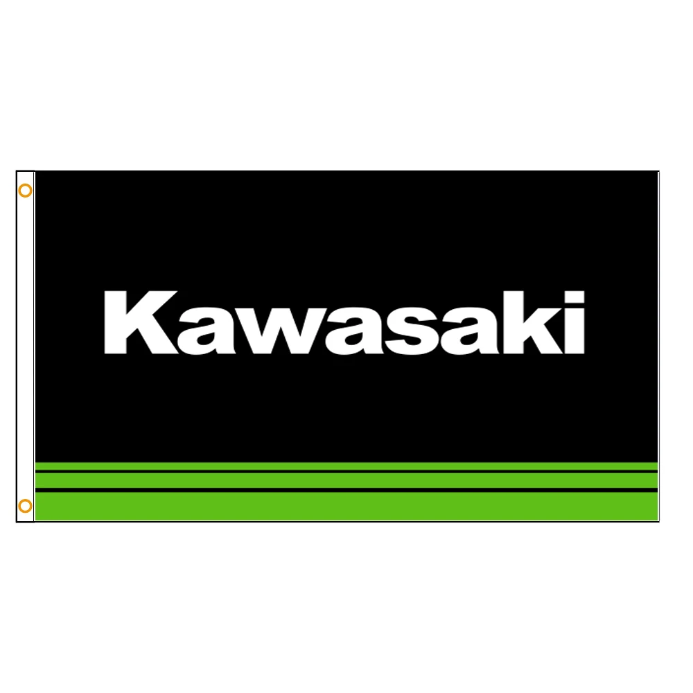 Флаг для мотогонок Kawasaki 90x150 см|Флаги баннеры и аксессуары| |