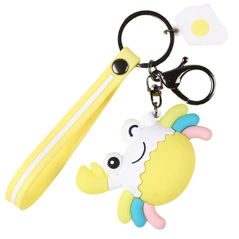 Милый мультфильм краб Фигурки ПВХ кукла брелок кулон для женщин Сумка кошелек