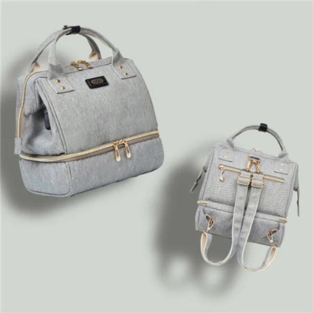 24x17x25cm-Grey Сумка для подгузников, рюкзак для мам, дорожная Водонепроницаемая Большая вместительная сумка для коляски, сумка для беременных с единорогом, сумка для пеленания, Детская сумка - Цвет: 24x17x25cm-Grey