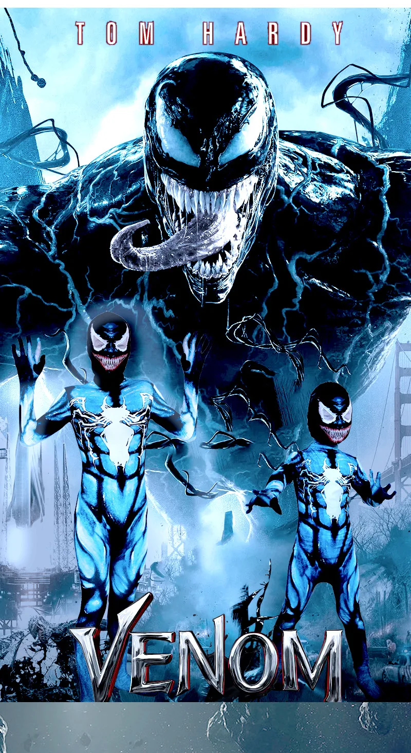 Детский комбинезон с 3D принтом яда костюм на Хэллоуин для взрослых Человека