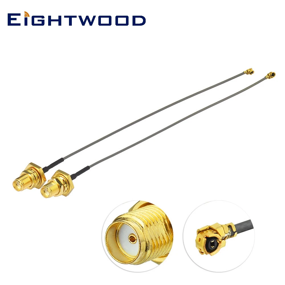 Eightwood 2PCS U.fl/кабель IPEX Mini PCI SMA для беспроводного маршрутизатора PCIE карты Сетевой