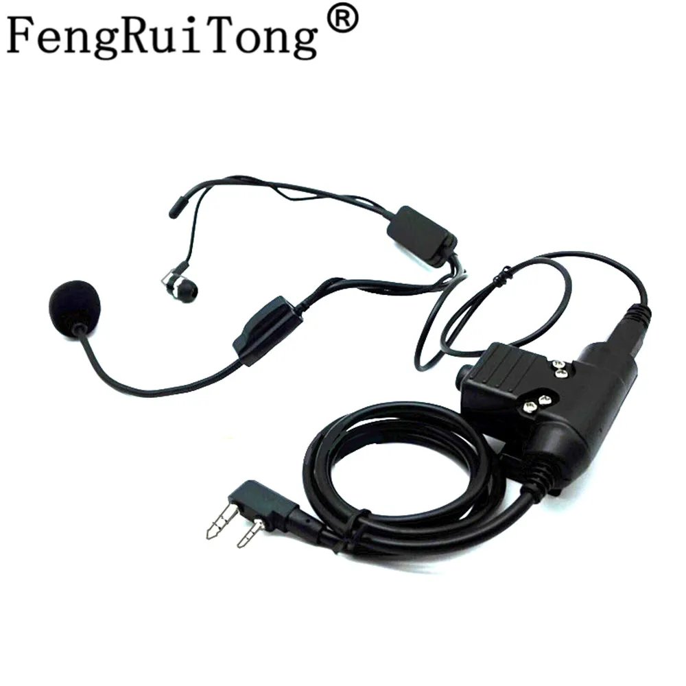 Unilateral Rear-mounted Neckband Earpiece Headset Mic for Kenwood BAOFENG Walkie Talkie Radio U94  PTT Rod Microphone Earpho