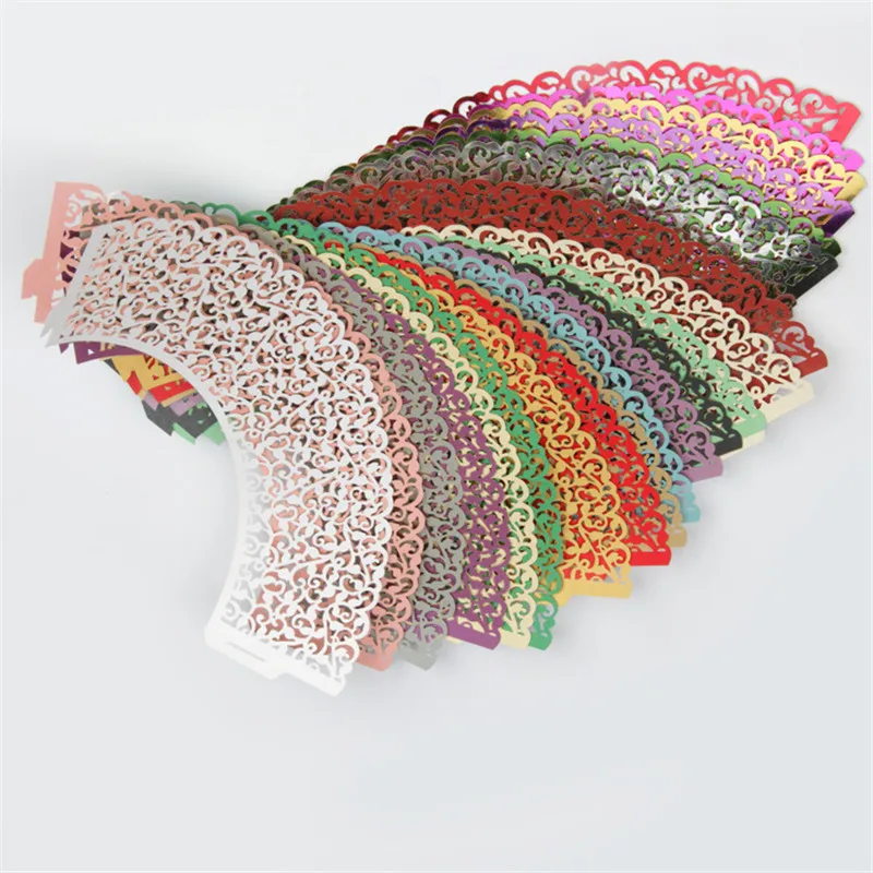 12 шт. кружевная лазерная резка обертка для торта лайнер Подарочная коробка