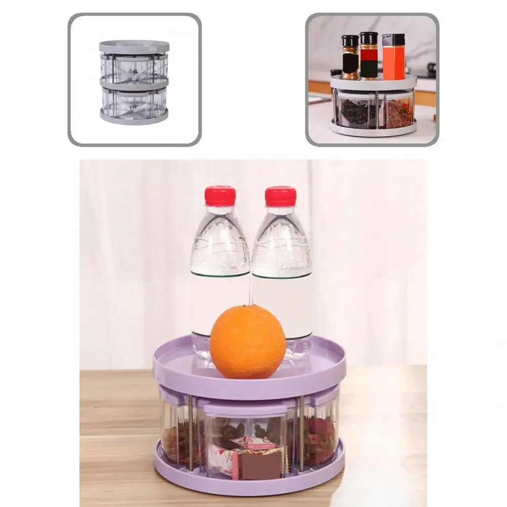 

360° Rotating Spice Rack Organizer Seasoning Holder Kitchen Storage Tray Lazy Susans Home Supplies for Bathroom Cabinets HotSale