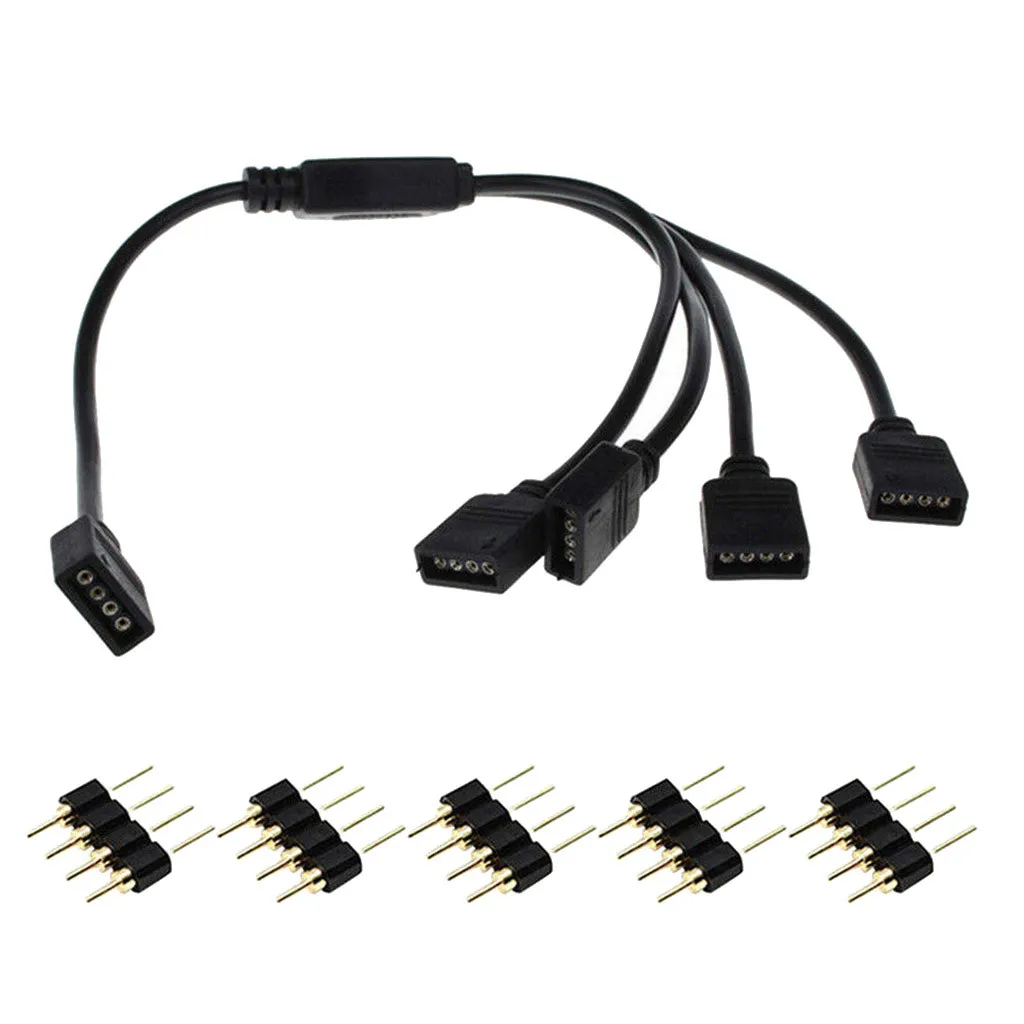 4 Pin 1 сплиттер гнездовой разъем для 3528/5050 RGB светодиодной ленты 4Pin Удлинительный