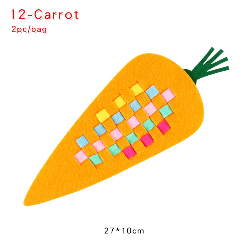 12-Carrot 2 шт. обучение в детском саду DIY пазл детские игрушки мультфильм нетканое плетение игрушки учебные материалы ручной работы художественные Классические игрушки - Цвет: 12-Carrot