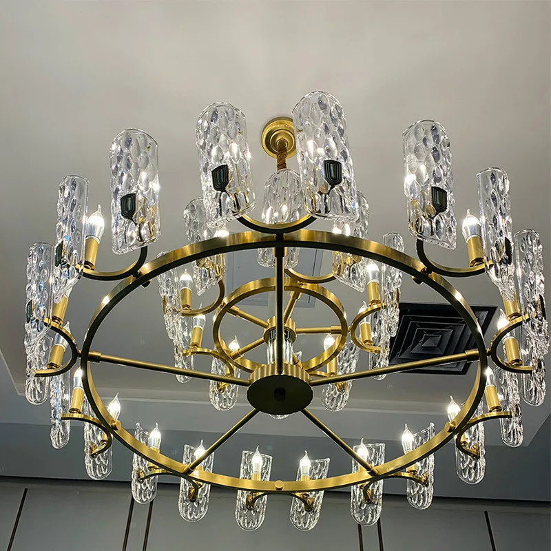 Американская Роскошная золотая металлическая светодиодная люстра E14 со