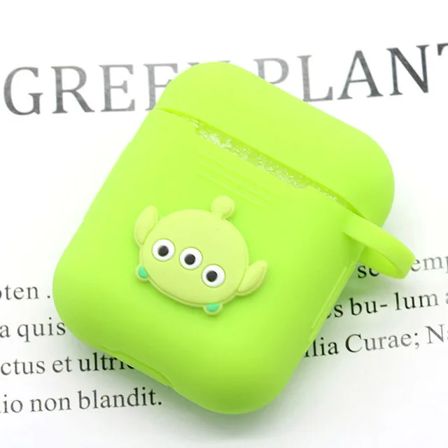 green eye3 Милый мультяшный беспроводной Чехол для наушников для Apple AirPods 2 Силиконовый чехол для зарядки наушников Защитный чехол для AirPods - Цвет: green eye3