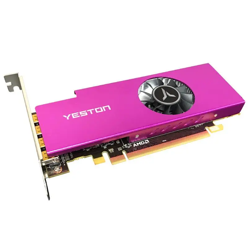 Yeston Graphics Card R7 350 4G D5 4MINIDP 4-screen Support Split Screen 4G/128bit/GDDR5 700/4500MHz with 4 MiniDP Ports