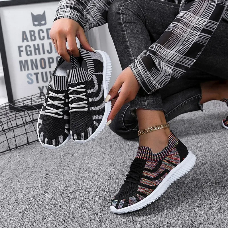 

Breathable Fashion Sneakers Women Shoes Plus Size 2022 New Woman Mixed Colors Lace-up Tenis Feminino Casual Shoes Ladies Loafers