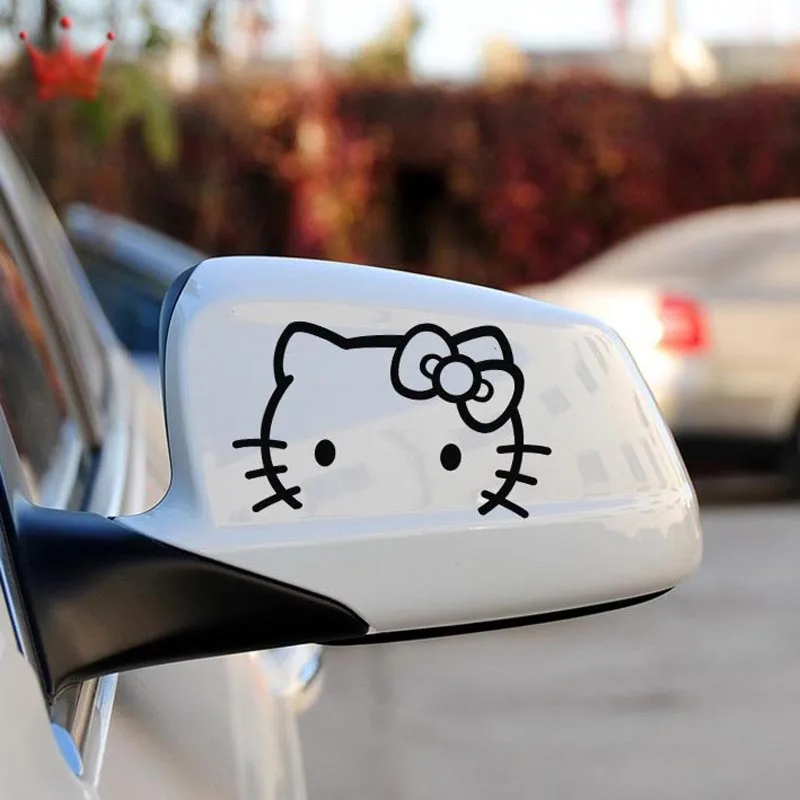 

Rearview Mirror Auto mirror stickers pink cat Car Stickers Accessories Set For car KK19*8cm