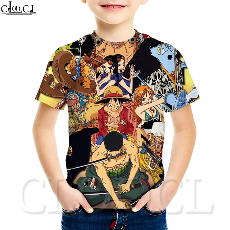 CLOOCL/Милая футболка для мальчиков с рисунком обезьяны D Luffy японского аниме новый
