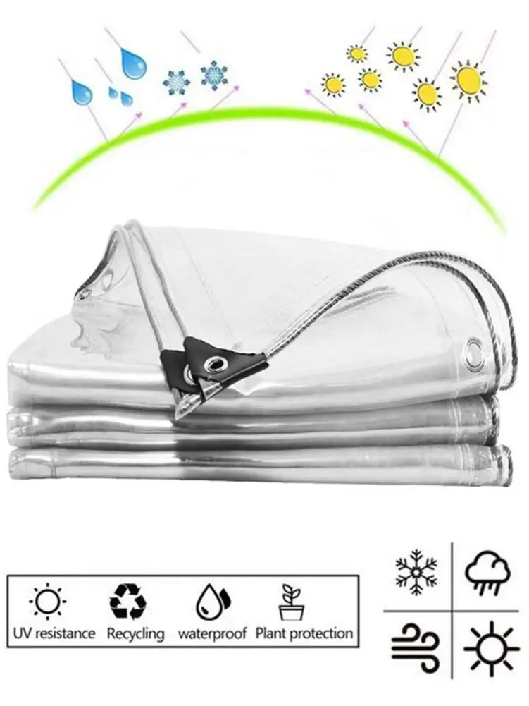 

Transparent Tarpaulin Windproof Rainproof Tarp Canopy Tent Windshield Garden Sun Protection Tool Insulation Shed Cloth Freezing