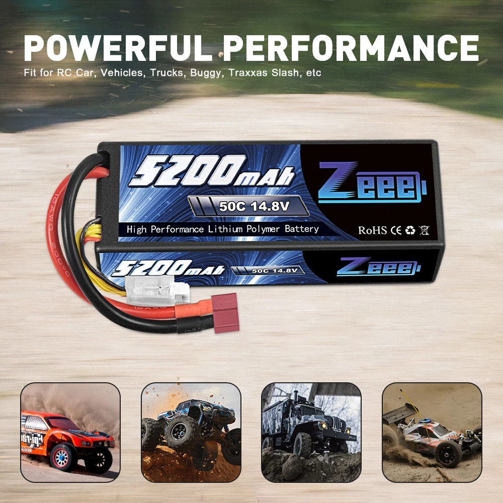 Аккумулятор Lipo Zeee 5200 мАч 14 8 в 50C для радиоуправляемой машины жесткий аккумулятор