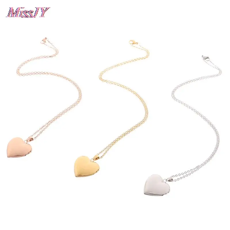 1 шт. Романтический кулон в форме сердца с фоторамкой для друзей ожерелья