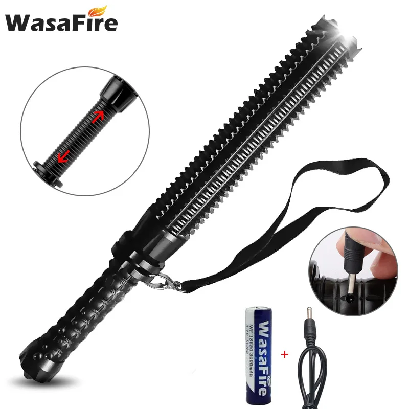 Масштабируемый Телескопический фонарик Q5 перезаряжаемый для самообороны