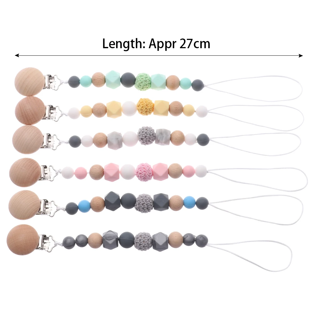 Новинка Детские зажимы пустышка силиконовая деревянная цепочка соска для