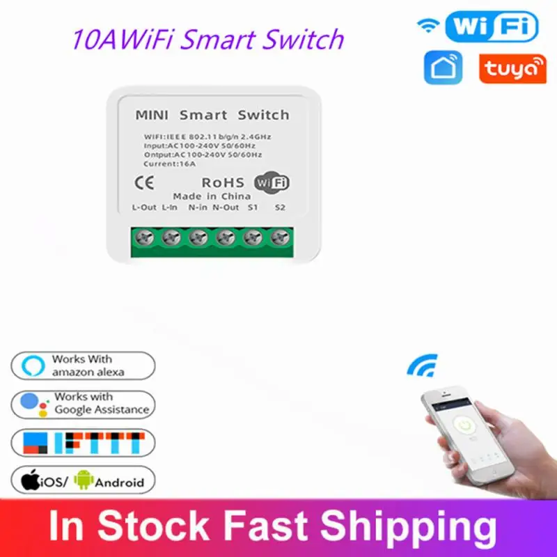 

10ATuya WiFi Smart Switch Wireless Remote Timing Controller Support For Alexa Google Voice Control Smart Home Automation Modules