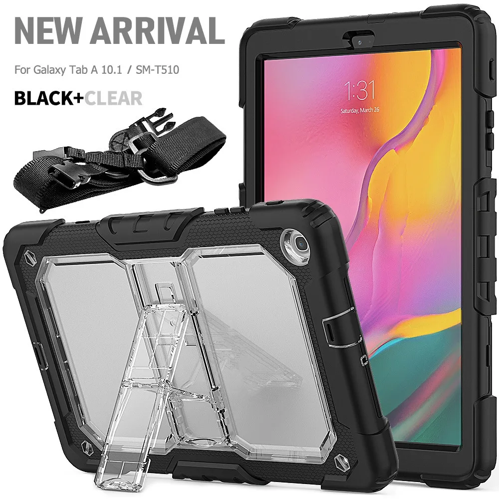 

Чехол с ремешком на плечо для samsung galaxy tab a 10,1, 2019, силиконовый, защитный чехол для samsung tab SM-T510, T515