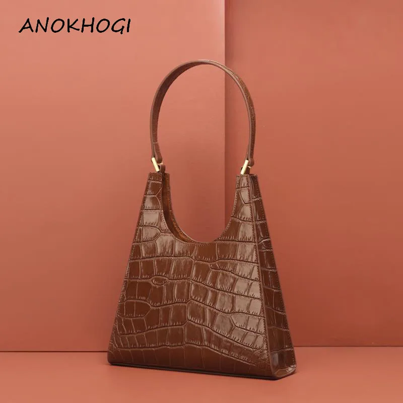 Женская винтажная сумка из натуральной кожи аллигатора коричневые вечерние