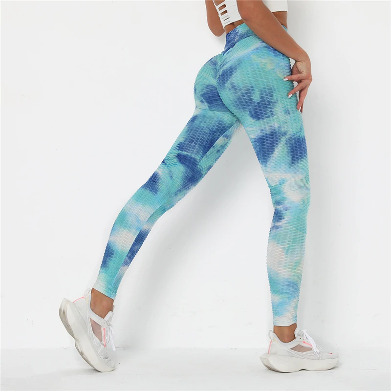 

2020 New Gym Legging Women High Waist Dot Fitness Leggins Mujer Color Gradient Sportswear Ladies Polyester Casual Seamless Pants