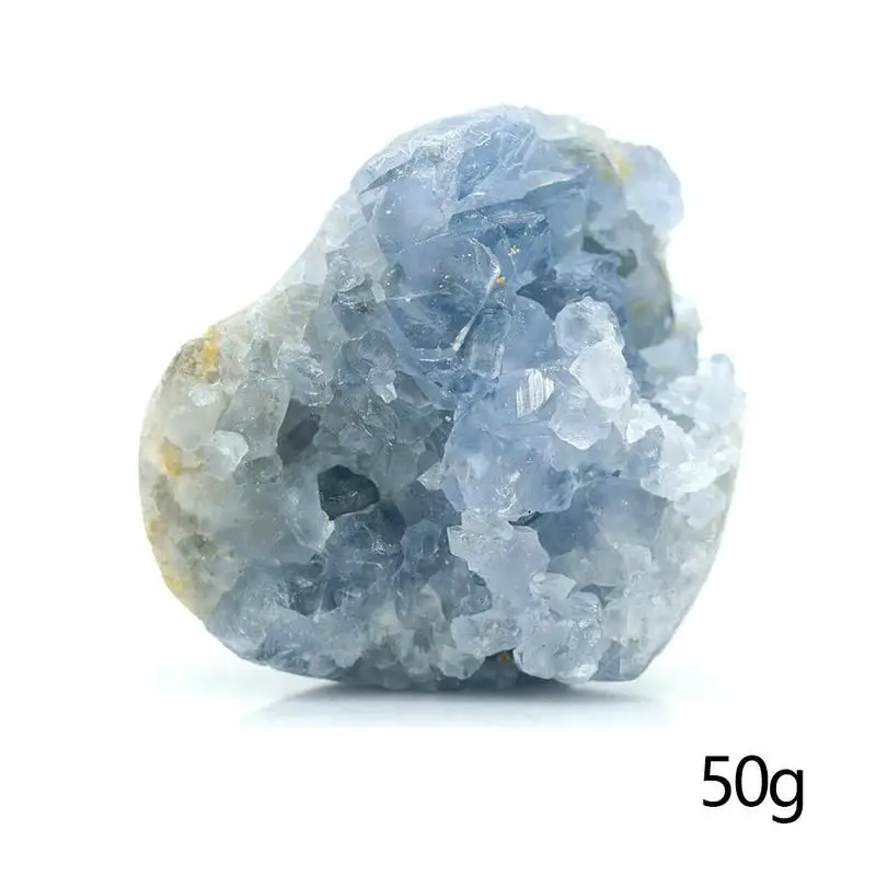 

1Pc Natural Blue Crystal Cave Quartz Celestite Crystal Cluster Cave Healing Crystal 50/100g Blue Specimen Specimen Z0H2