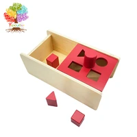 treeyear montessori imbucare box with flip lid 4 shapes wood learning educational preschool training practical life skills toy